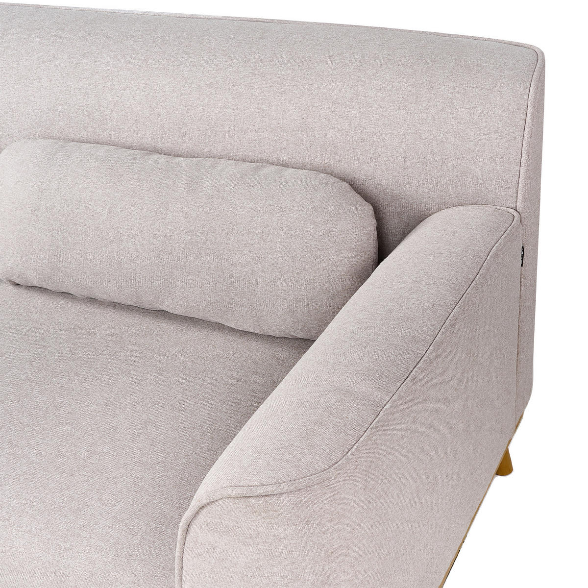 ROHOVÁ POHOVKA 3-místná Látka Světle šedá levostranná Simos - světle šedá, textil (264/82cm) - Beliani