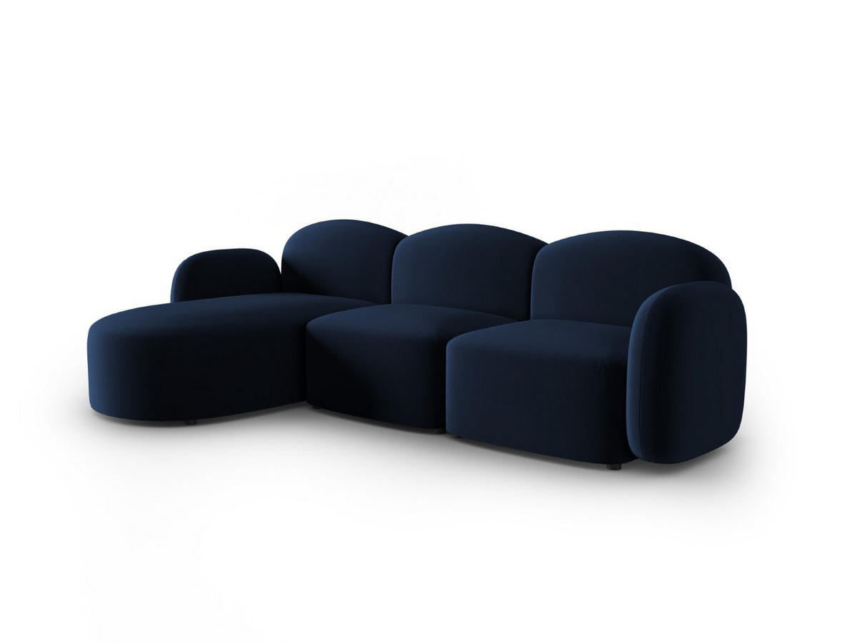 ECKSOFA links Blair aus Samt königsblau 4 Sitzplätze - Blau, Textil (155/272cm) - Micadoni