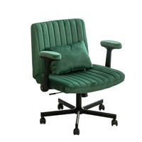 DREHSTÜHLE Samt höhenverstellbar Klapparmlehnen Rollen - Grün, Metall (25.2/33/21.5cm) - SHOPENTRA