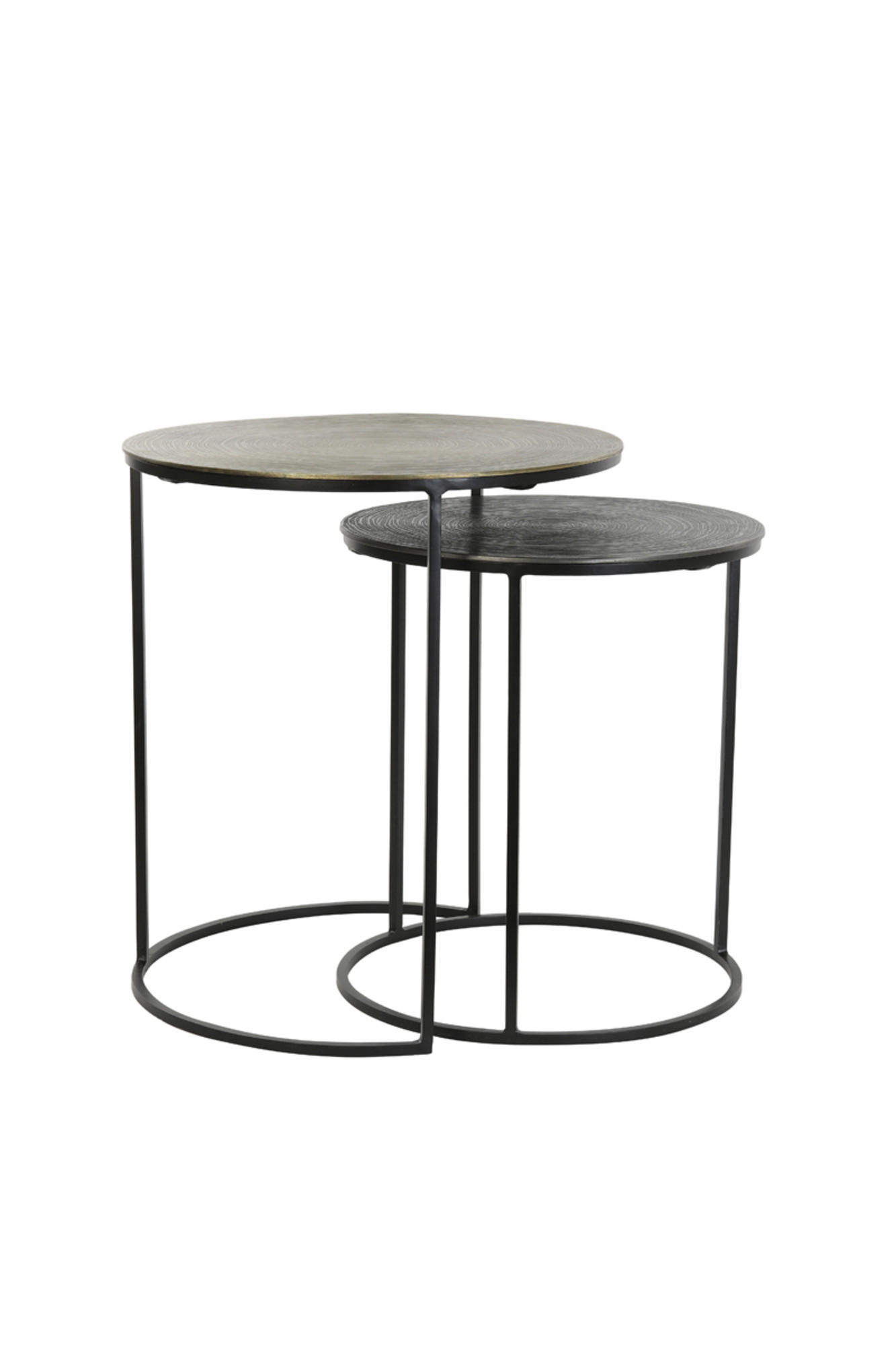 BEISTELLTISCH Primo Bronze Ø49/52 cm 2er-Set - Bronzefarben, Metall (49/49/52cm) - Light & Living