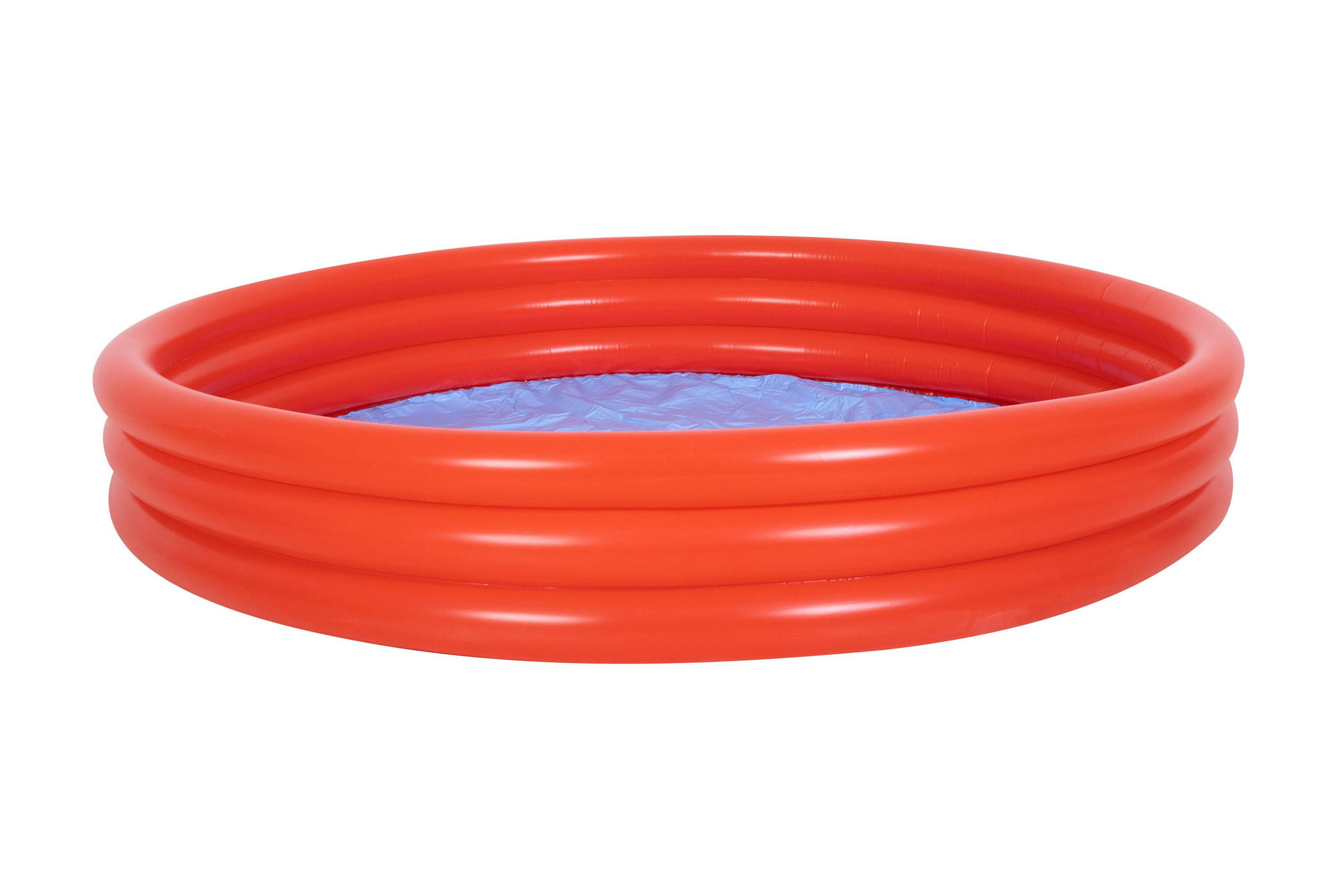 PLANSCHBECKEN aufblasbarer 3-Ring Kids Pool 122x25 cm, rot - Rot, Kunststoff (122/122/25cm) - Avenli