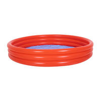 PLANSCHBECKEN aufblasbarer 3-Ring Kids Pool 122x25 cm, rot - Rot, Kunststoff (122/122/25cm) - Avenli