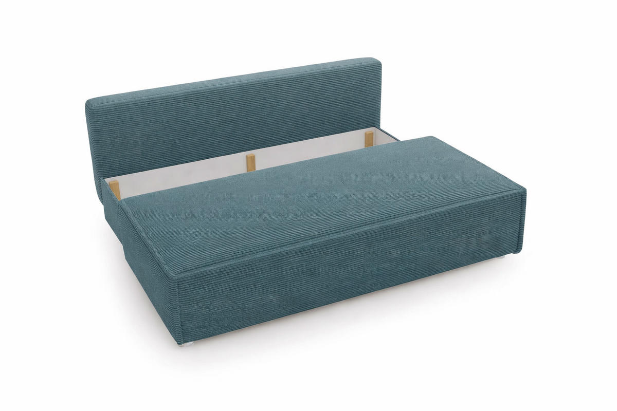 SCHLAFSOFA Mit Bettkasten DUO, Stoff Poso, Azurblau - Blau, Holz (198/89/90cm) - Kaiser Möbel