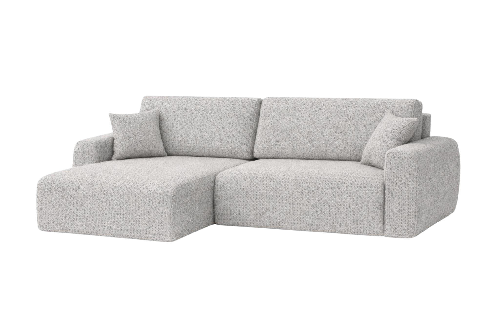 ECKSOFA Mit Schlaffunktion, Ariel XL, Chenille-Stoff, Stoff Artico, Nata, Links - Beige, Holz (280/142cm) - Kaiser Möbel