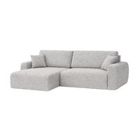 ECKSOFA Mit Schlaffunktion, Ariel XL, Chenille-Stoff, Stoff Artico, Nata, Links - Beige, Holz (280/142cm) - Kaiser Möbel