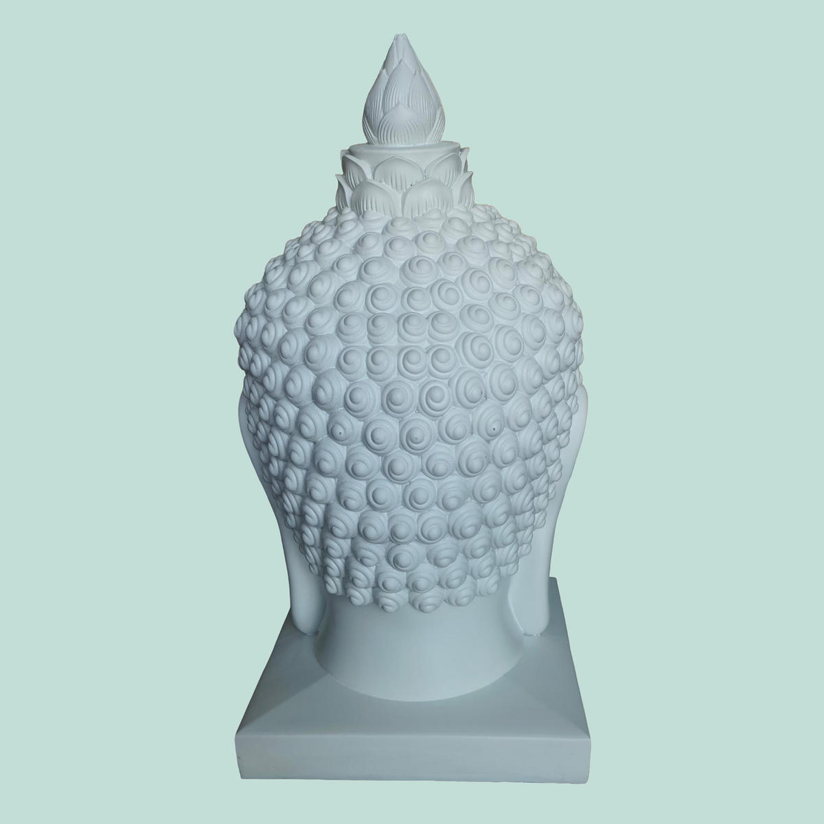 BUDDHA-KOPF - Weiß, Kunststoff (36.3/66.8/36.3cm) - Relaxdays