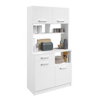 BUFFET Küche weiß Buffetschrank mit viel Stauraum - Weiß, Holzwerkstoff (90/177/42cm) - Parisot Meuble