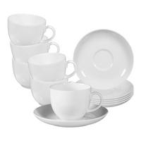KAFFEETASSEN MIT UNTERTASSEN Rondo/Liane weiß 0,21 l 6er Set - Weiß, Keramik (0.21L) - Seltmann Weiden