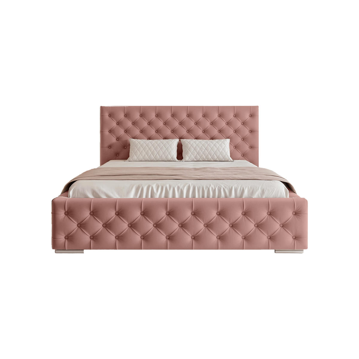 POLSTERBETT CALLIA 120x200 cm, Rose - Rosa, Textil (200/120cm) - Fedve