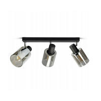 DECKENLEUCHTE TUBE - Transparent/Schwarz, Glas/Metall (9/50/22cm) - kiki design