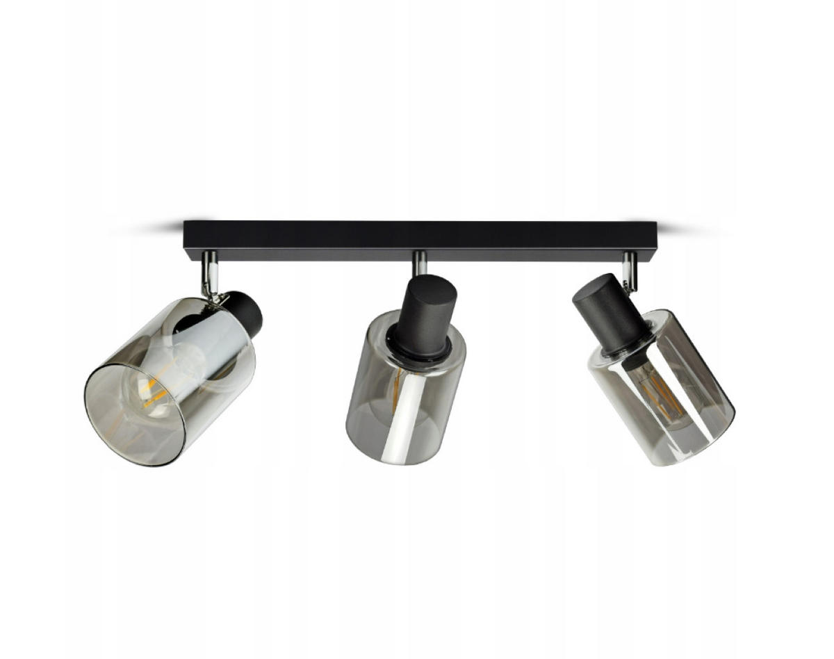 DECKENLEUCHTE TUBE - Transparent/Schwarz, Glas/Metall (9/50/22cm) - kiki design