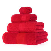 FROTTIERSET Essential 4-teilig rot - Rot, Textil (100/150cm) - Homescapes