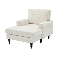 RELAXSESSEL Liege,hochdichte Polsterung,Seitentaschen,Chenille,Beige - Beige, Textil (97/86/125.5cm) - LVHOM