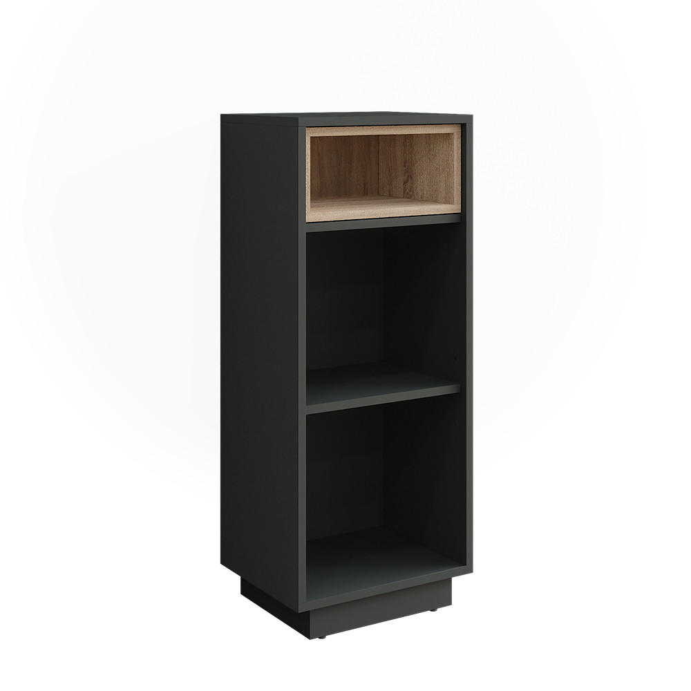 MIDISCHRANK Beatrice Anthrazit/Sonoma 38 x 93 cm mit 3 Fächern - Anthrazit/Sonoma Eiche, Holzwerkstoff (38/93/30cm) - Vicco