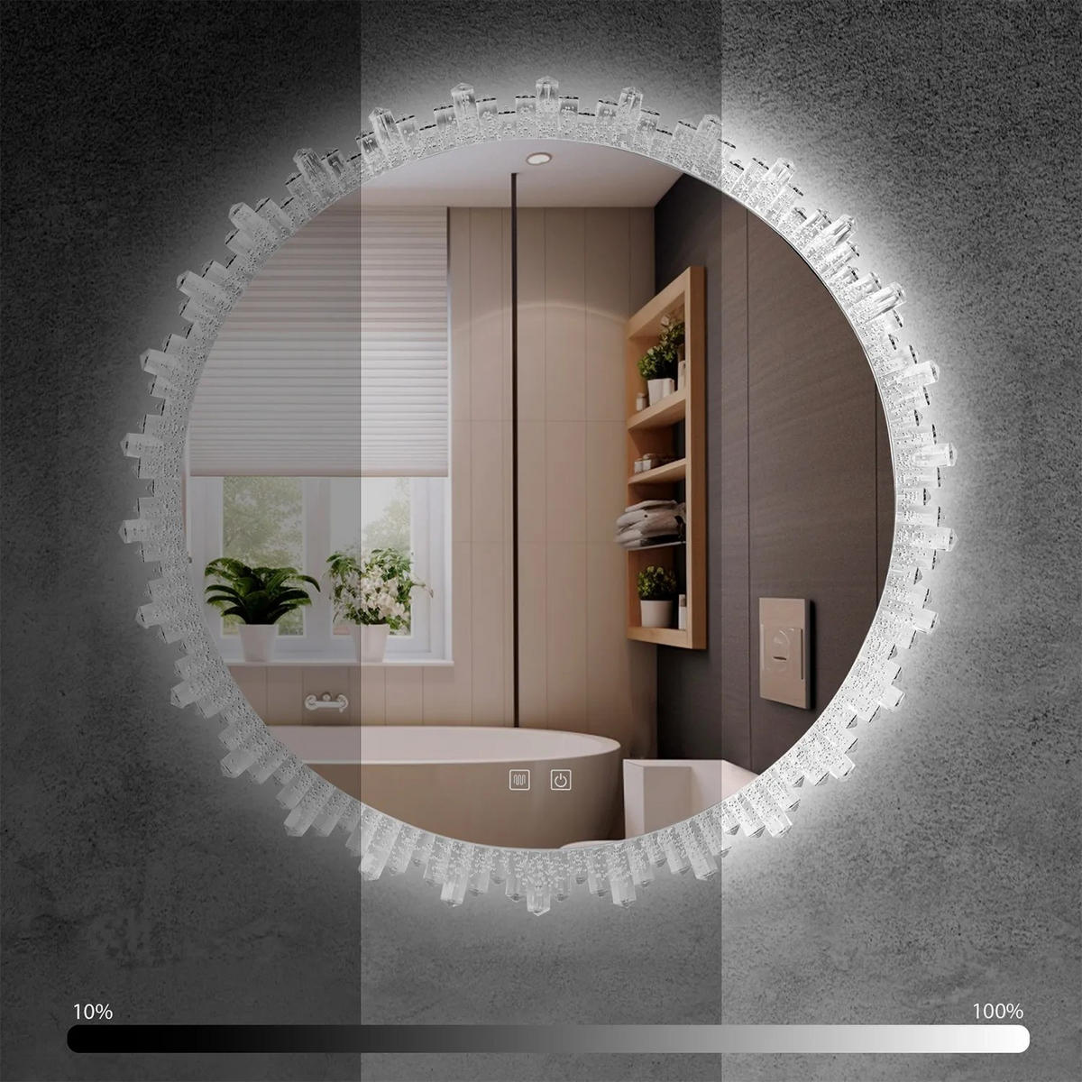 SPIEGEL Rea Led 80cm X013 - Transparent, Metall (80/80/80cm) - REA