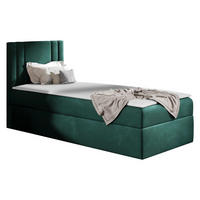 BOXBETT Carmen Mini, Seite zum Öffnen des Bettkastens: Links - Türkis, Holz (80/200cm) - MIRJAN24