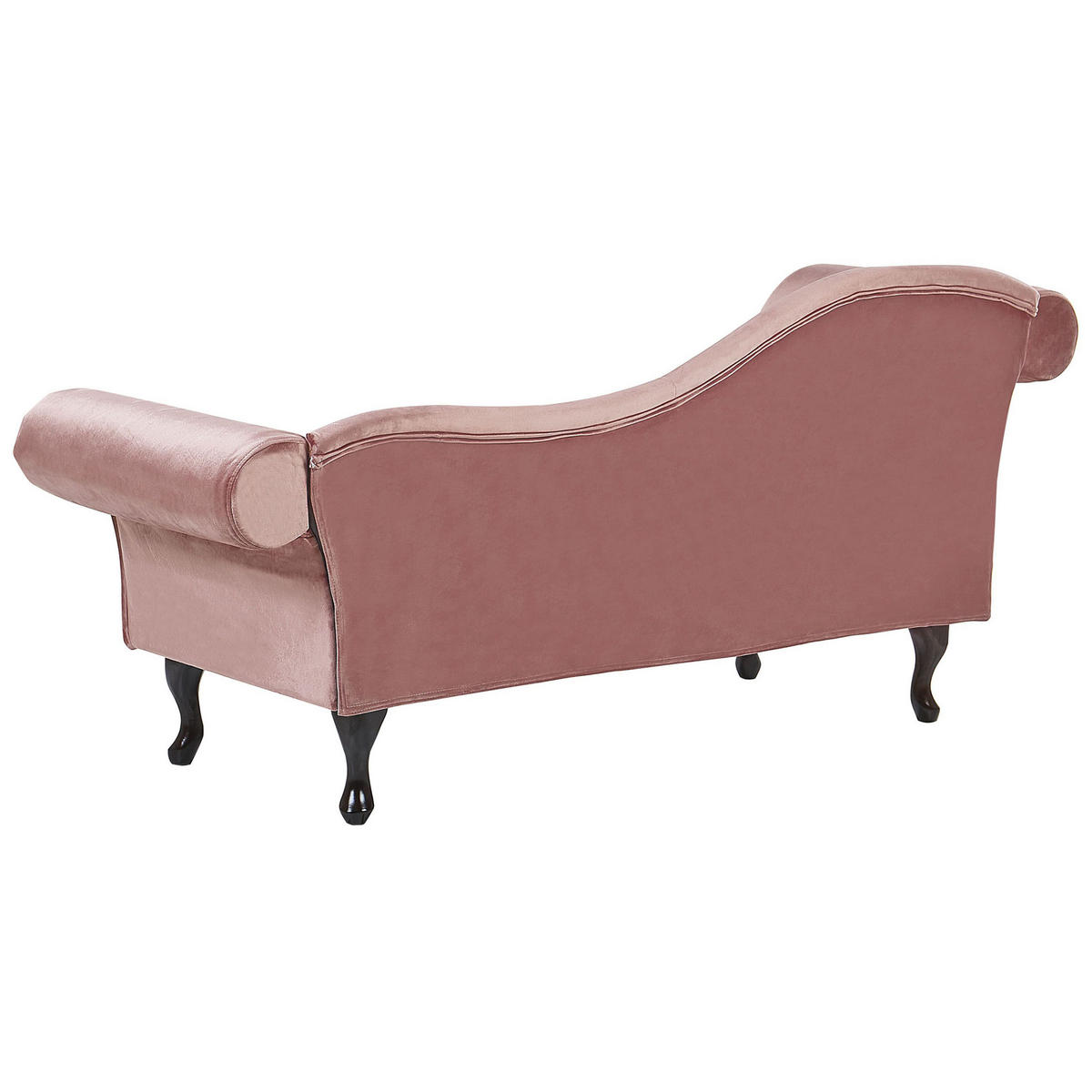 CHAISELONGUE Samtstoff rosa linksseitig Lattes - Pink, Textil (188/87/59cm) - Beliani