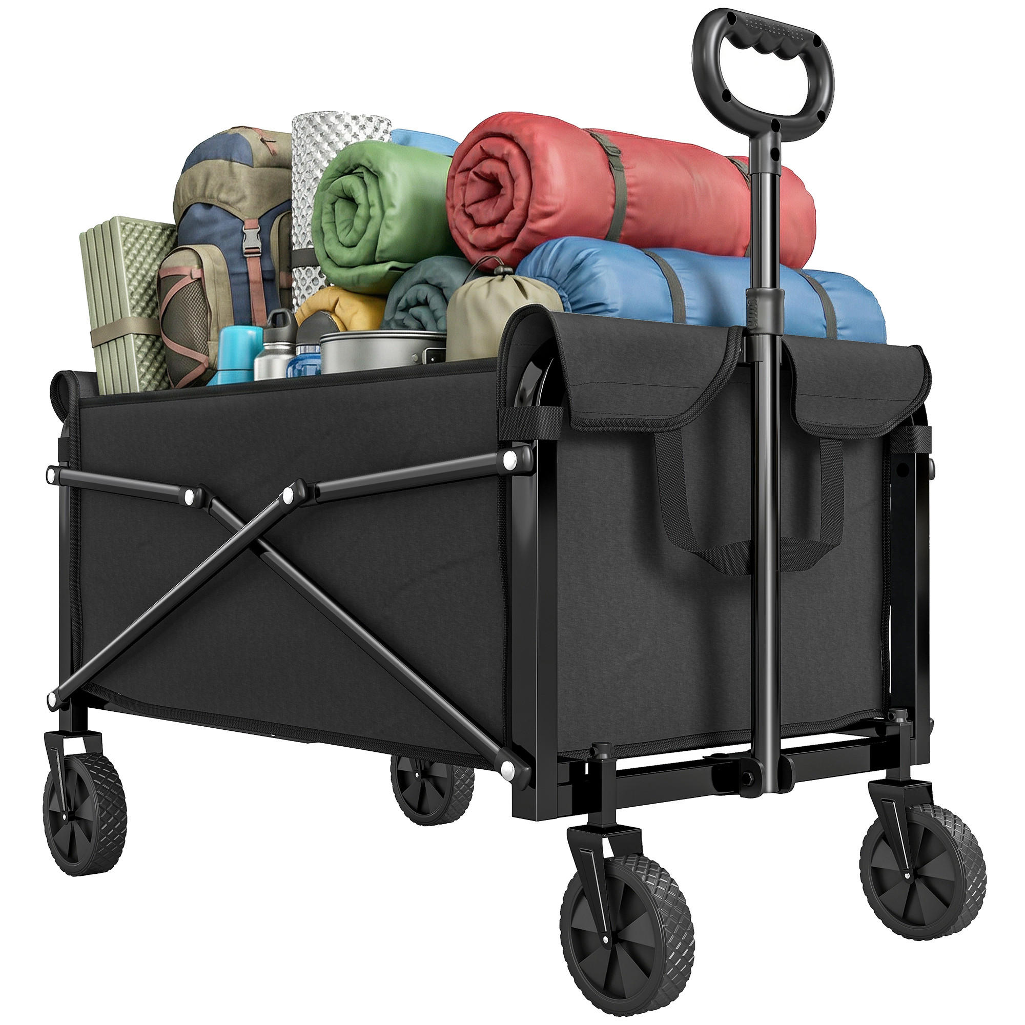 GARTENWAGEN DE-10544 Schwarz - Schwarz, Metall (47.5/92/78cm) - ComfortXL