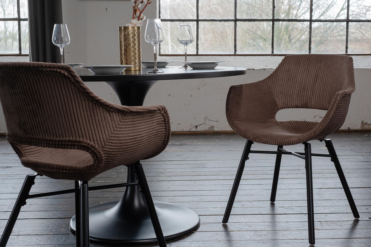ESSZIMMERSTUHL ZAJA Braun Cord - Dunkelbraun/Braun, Textil (57/81.5/59cm) - KAWOLA