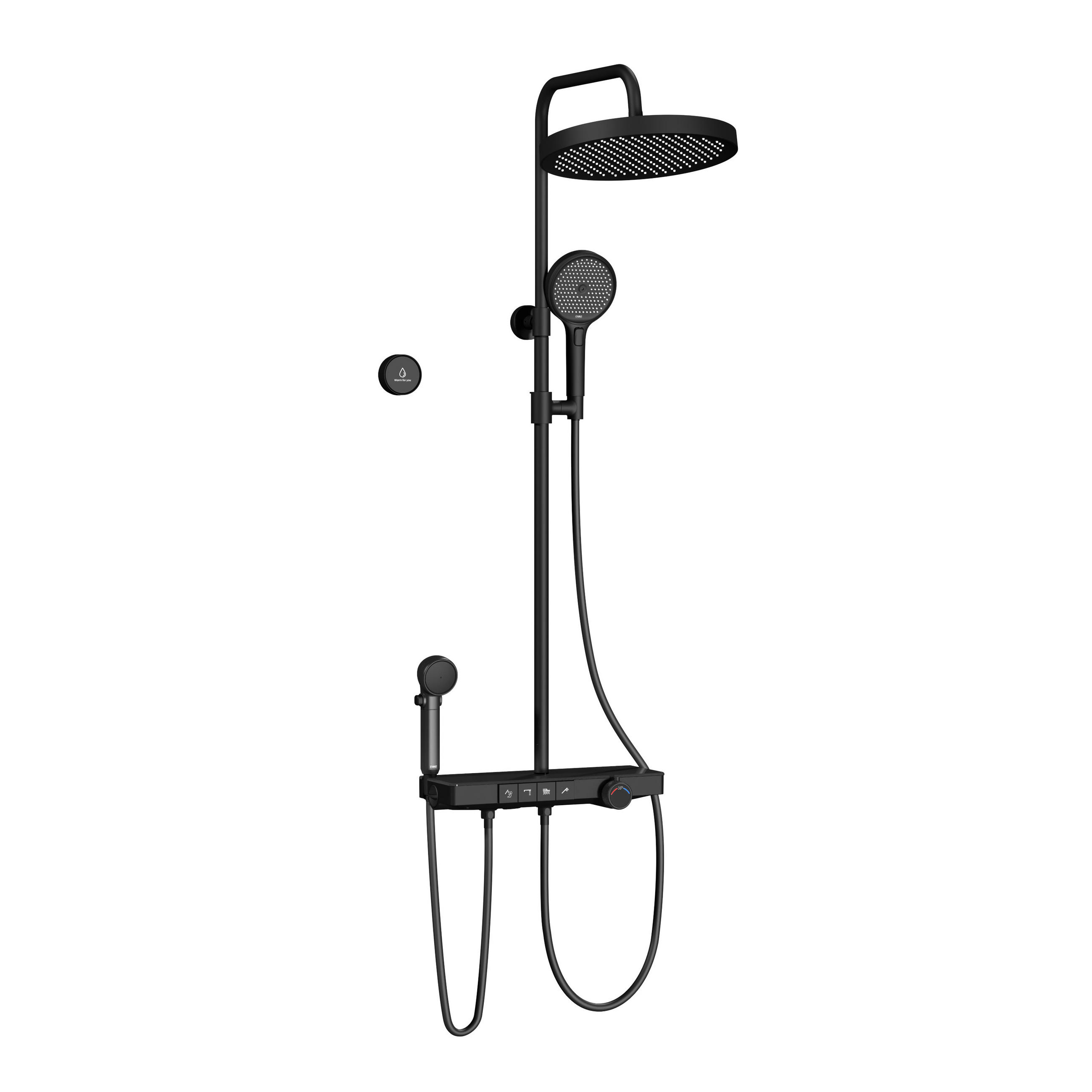 Emke Überkopfbrauseset Schwarz 40x113x58 cm