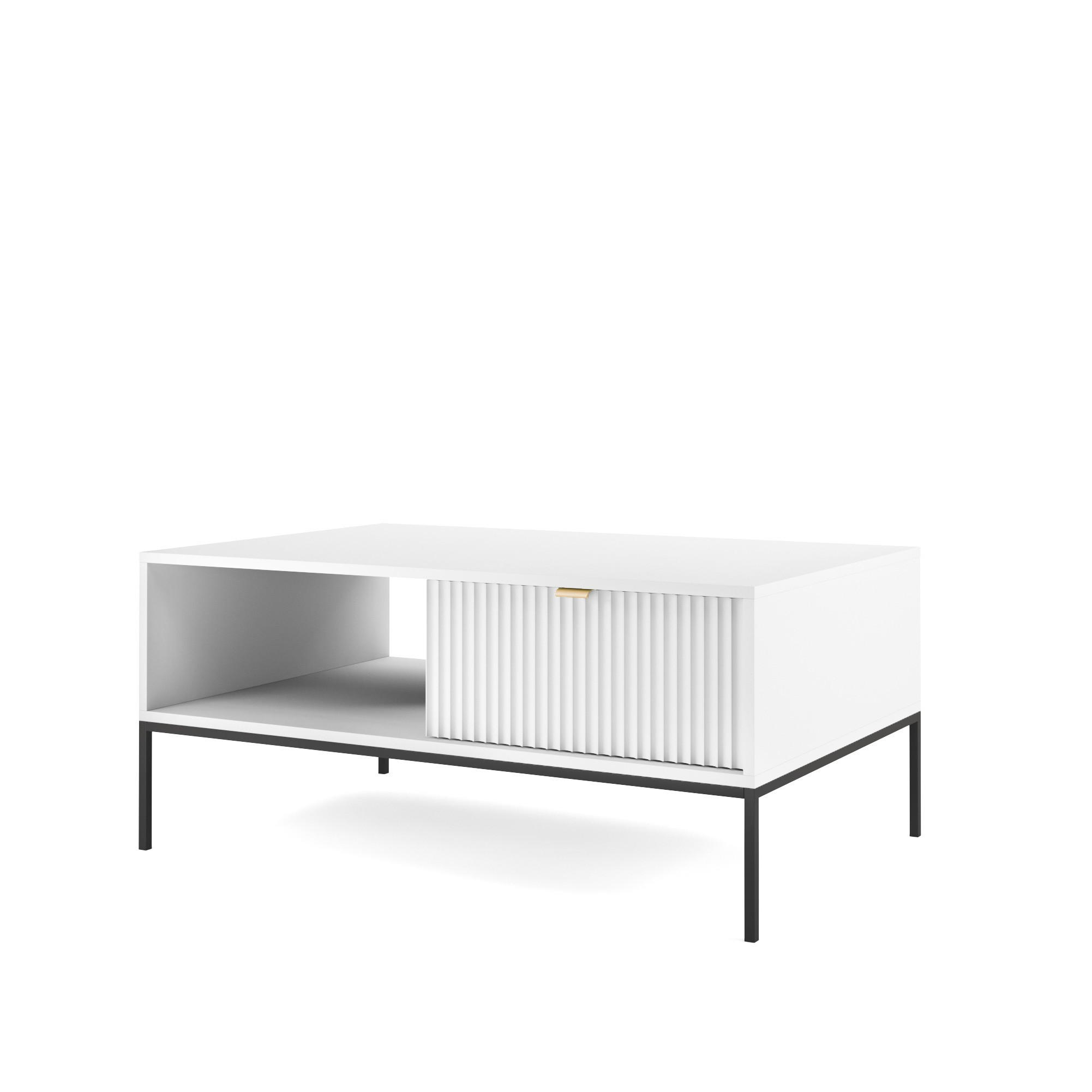 Masseno Couchtisch Weiß 104x46x68 cm