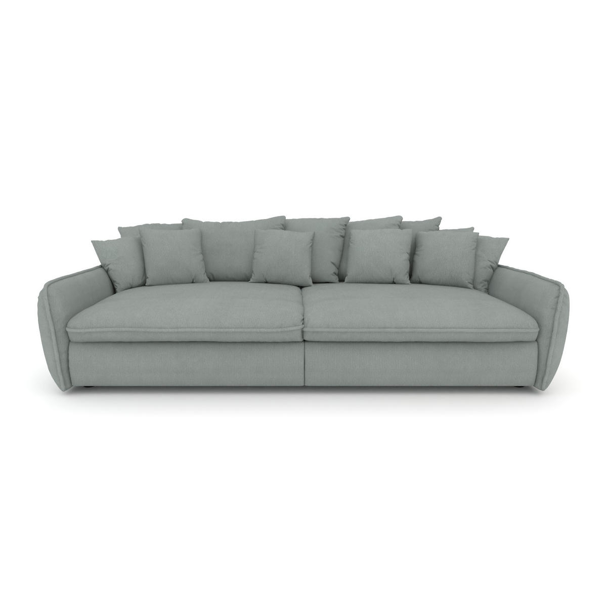 BIGSOFA Hereford XXL Cord Grau inkl. 12 Kissen 274/131/61 cm - Grau, Kunststoff/Textil (274/61/131cm) - foamnova