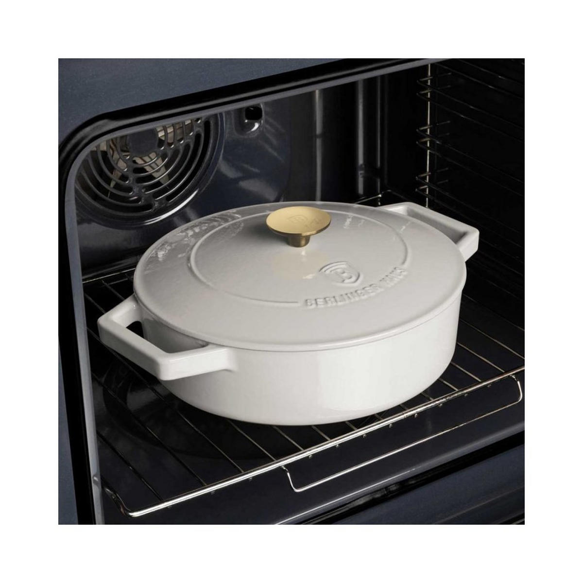 TOPF Weiß 36/26/7.5 cm BH6530 - Weiß, Metall (26cm) - Berlinger Haus