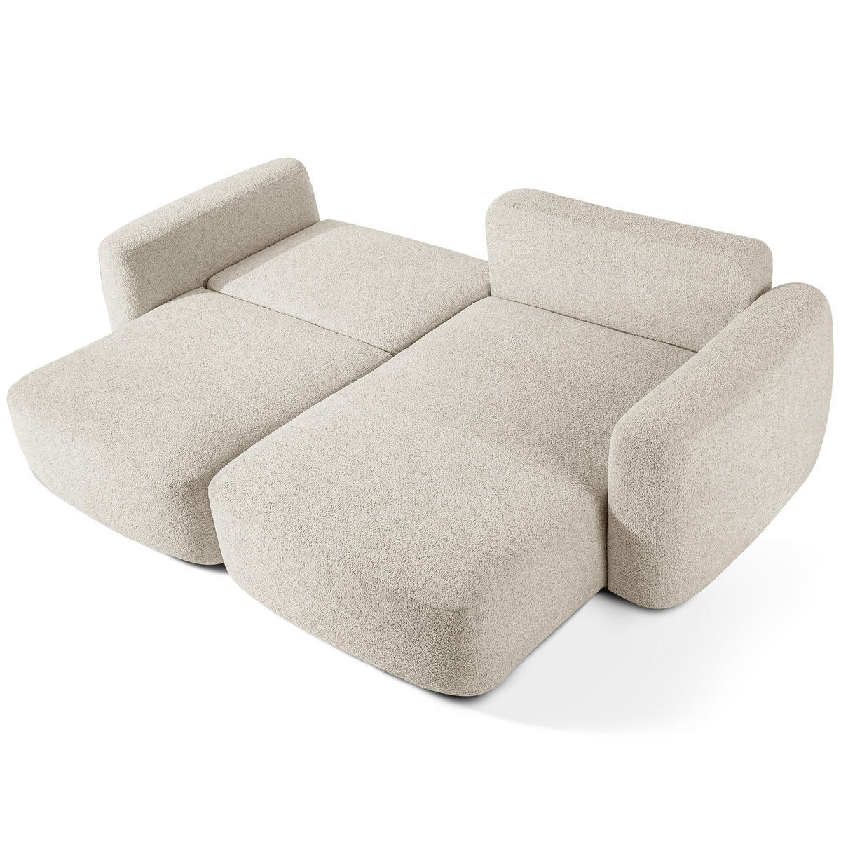 ECKSOFA rechts ELOSA - Weiß, Holz/Textil (245/165cm) - KONSIMO®