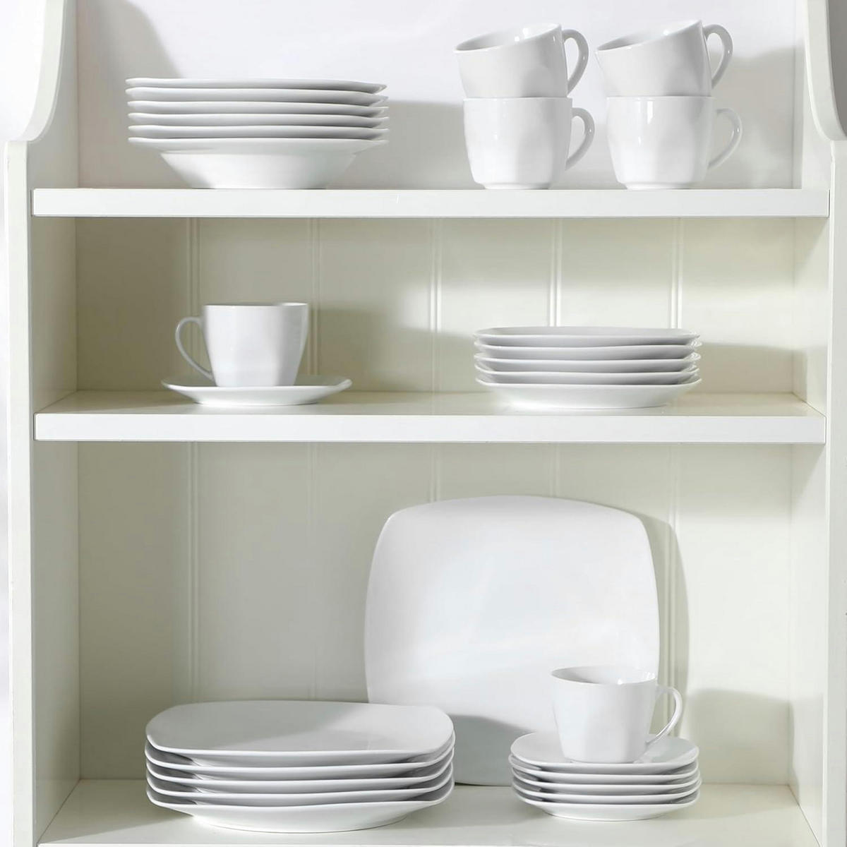 GESCHIRRSET 30-teilig für 6 Personen Porzellan Kombiservice Serie Julia - Weiß, Keramik (41/27.5/42cm)