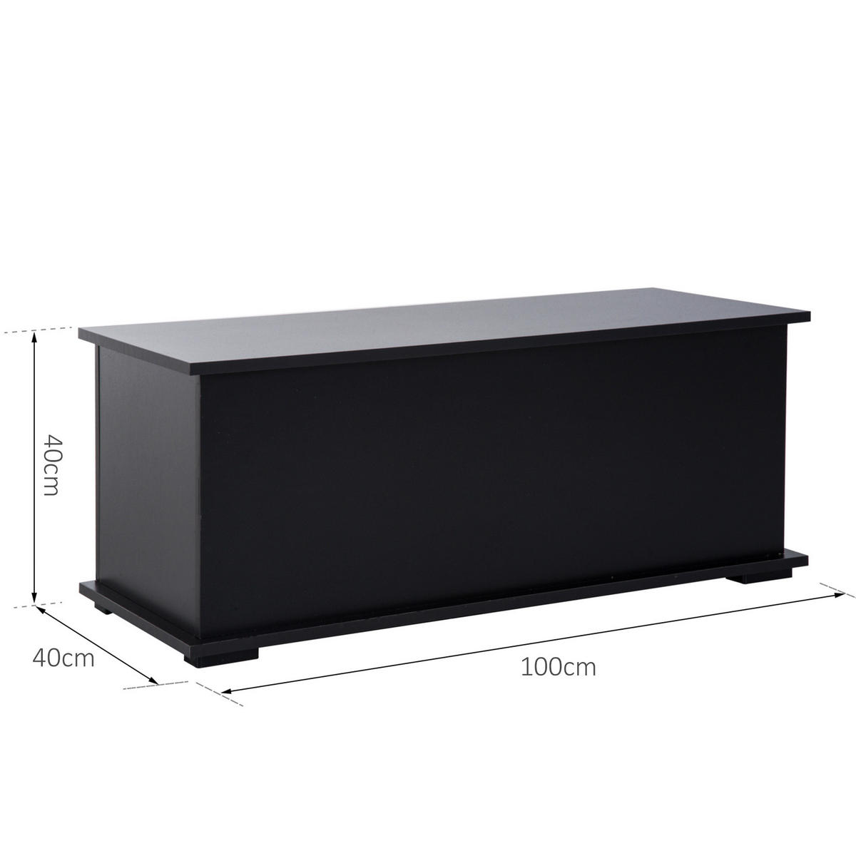 KISSENBOX DE-12434 100/40/40 cm Schwarz - Schwarz, Holzwerkstoff (40/40/100cm) - ComfortXL