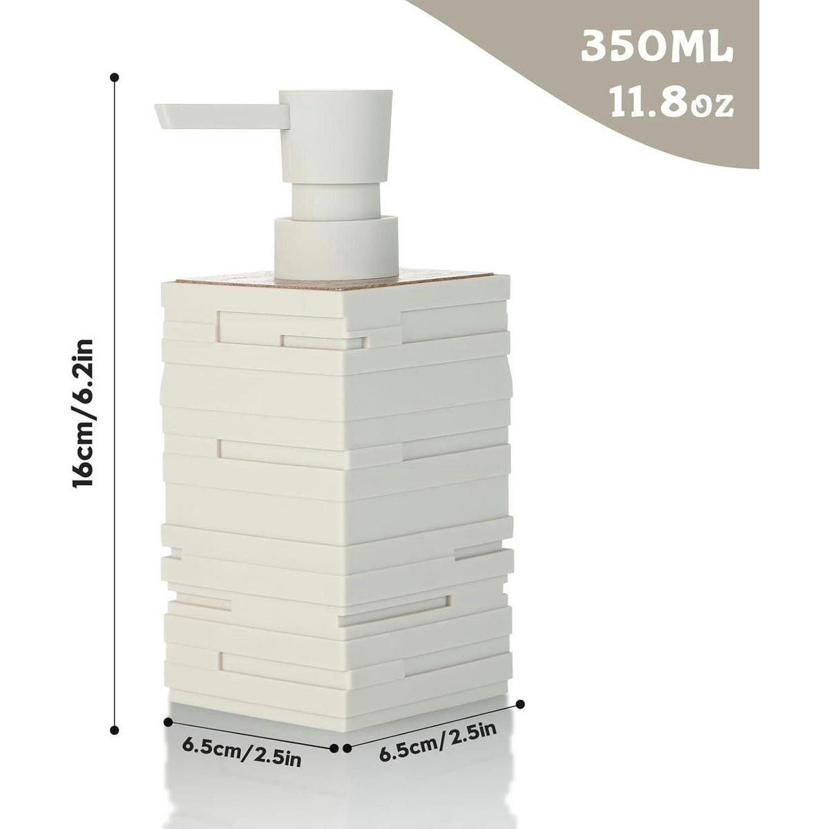 SEIFENSPENDER Beige Holzoptik - Beige, Kunststoff (6.8/16.5/6.8cm)