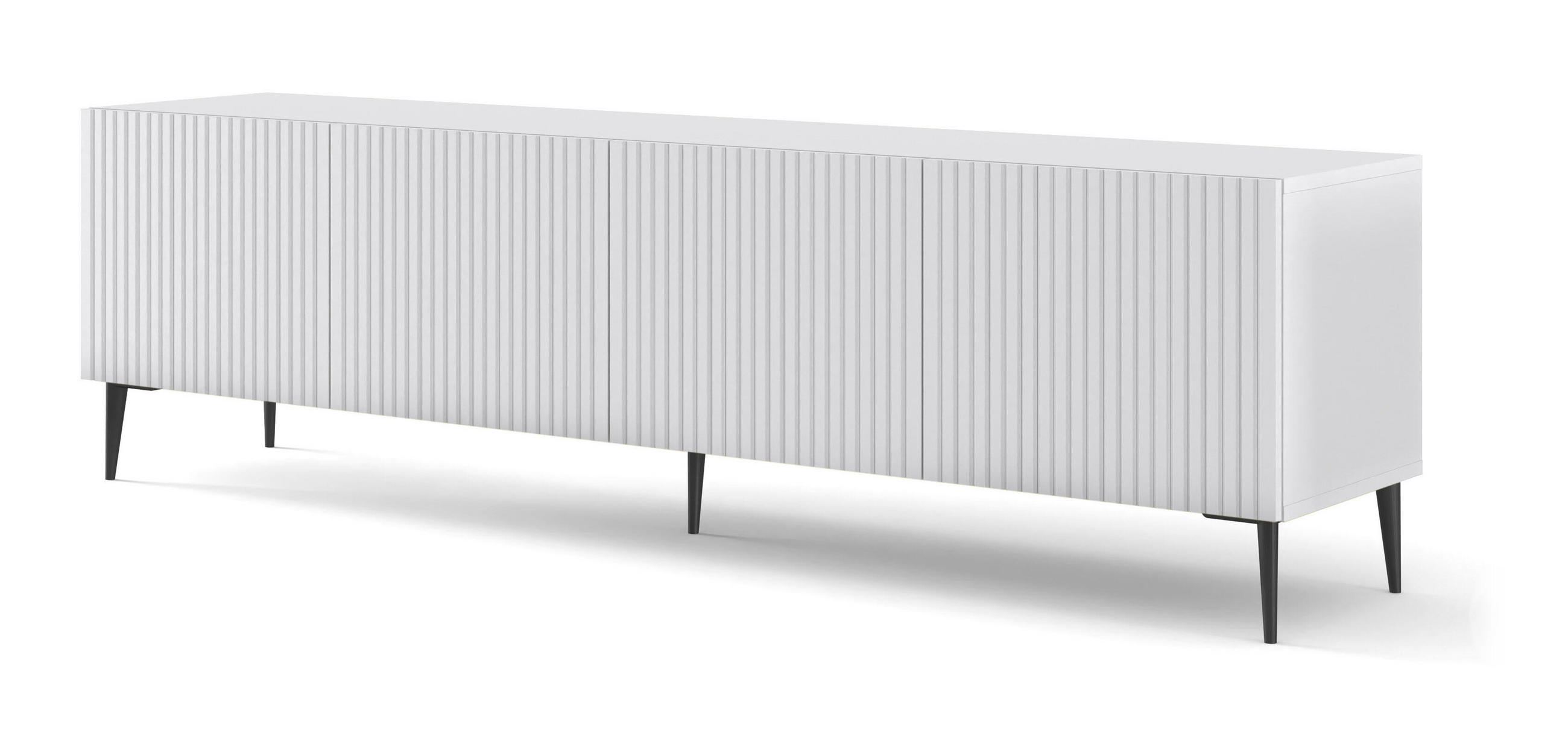 Furnlux Tv-Lowboard Weiß, Schwarz 200x56x42 cm