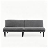 2-SITZER-SOFA aus Samt in Grau mit 3-fach verstellbarer Rückenlehne - Grau, Textil (84/67/167cm) - Modfu