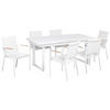 GARTENMÖBEL-SET 6-Sitzer Weiß Valcanetto/Busseto - Hellbraun/Weiß, Metall - Beliani