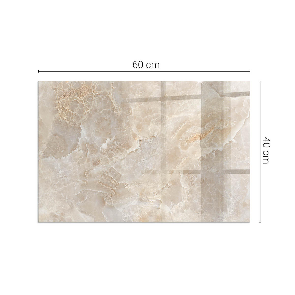 GLASPLATTE für Kamin 60x40 cm Beige - Beige, Glas (60/40/0.4cm) - ArtPrintCave