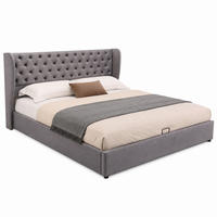 POLSTERBETT mit Bettkasten 160x200 cm Samt Grau - Grau, Metall (160/200cm) - Meubliv