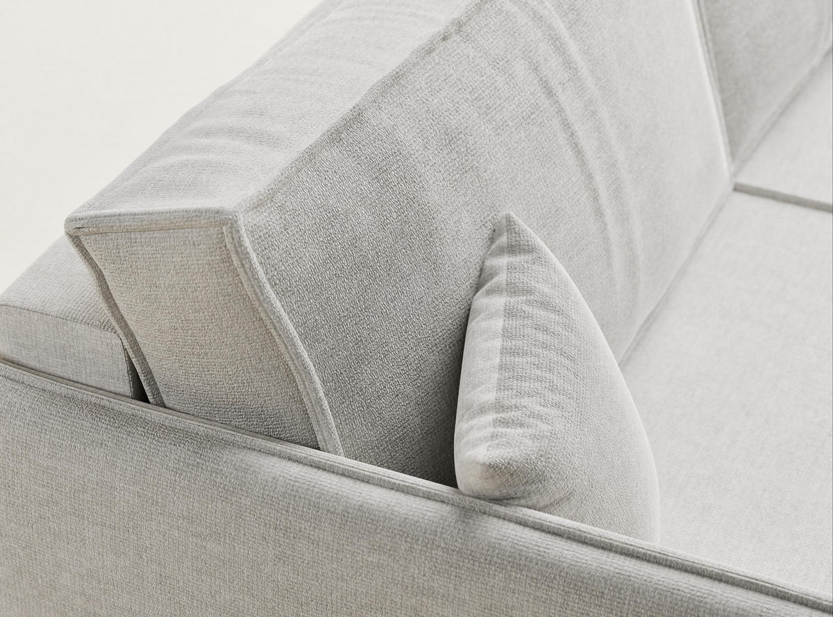 SOFA MIT SCHLAFFUNKTION Obra Beige grau Chenille-Stoff - Beige/Schwarz, Holz/Holzwerkstoff (220/70/107cm) - Maison de Reve