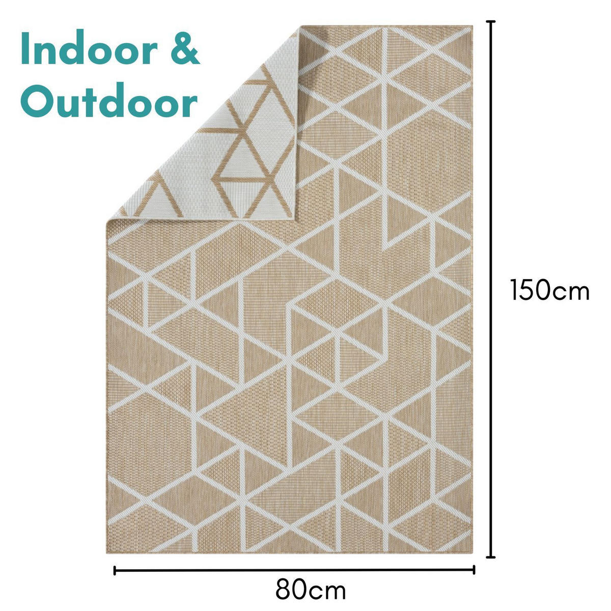 OUTDOORTEPPICH Flint Beige,Dunkelgrau,Sandfarben 80/150 cm - Beige, Textil (80/150cm) - My-Rug