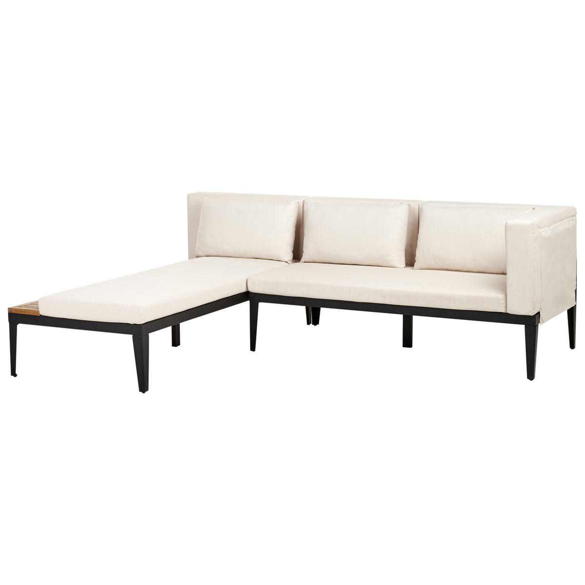 LOUNGE-SET 3-Sitzer Beige Bracciano - Hellbraun/Beige, Holz - Beliani