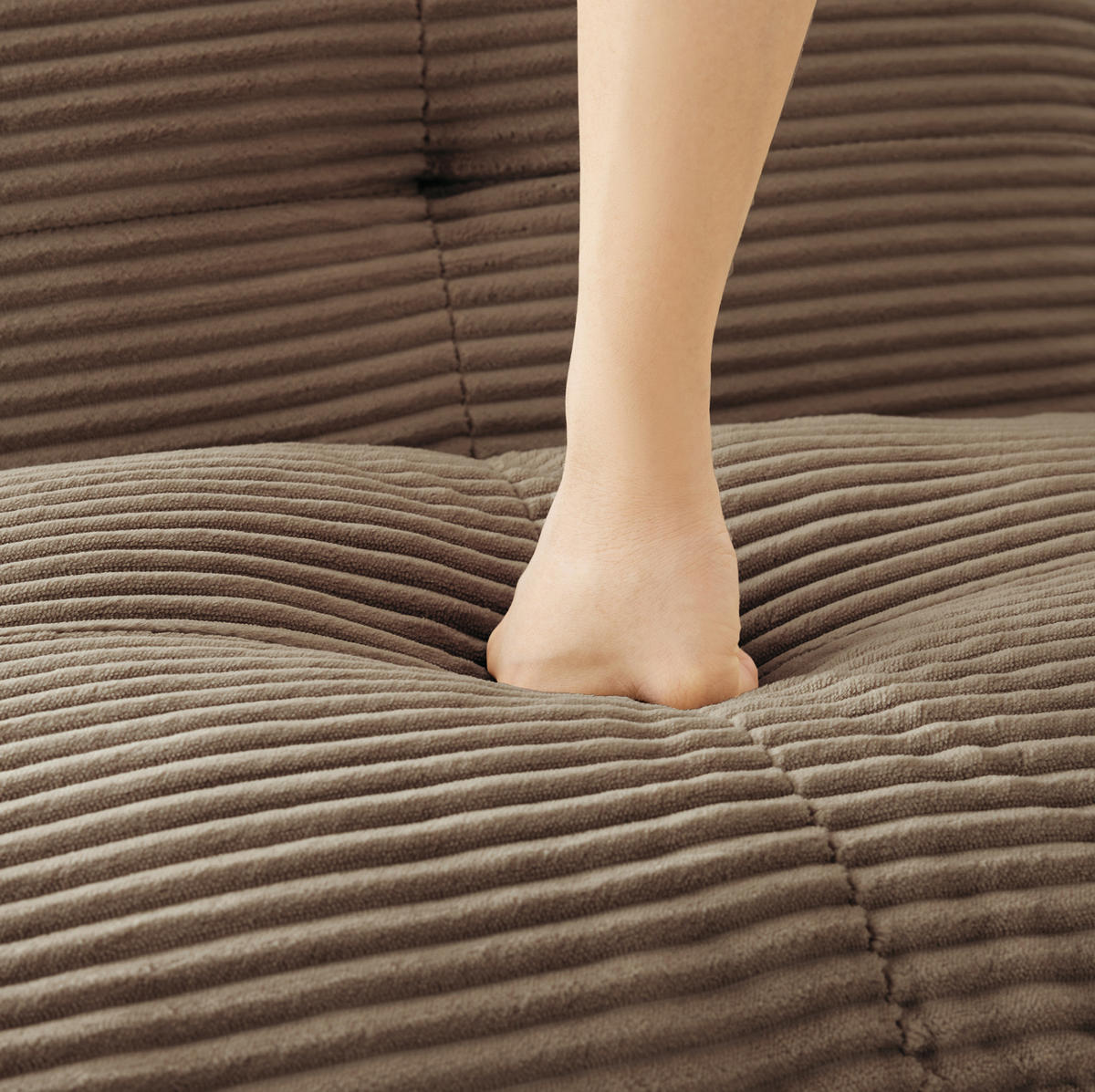 ECKSOFA modular Cord Brown 2-tlg. - Braun, Kunststoff (104/69/386cm) - Meubliv