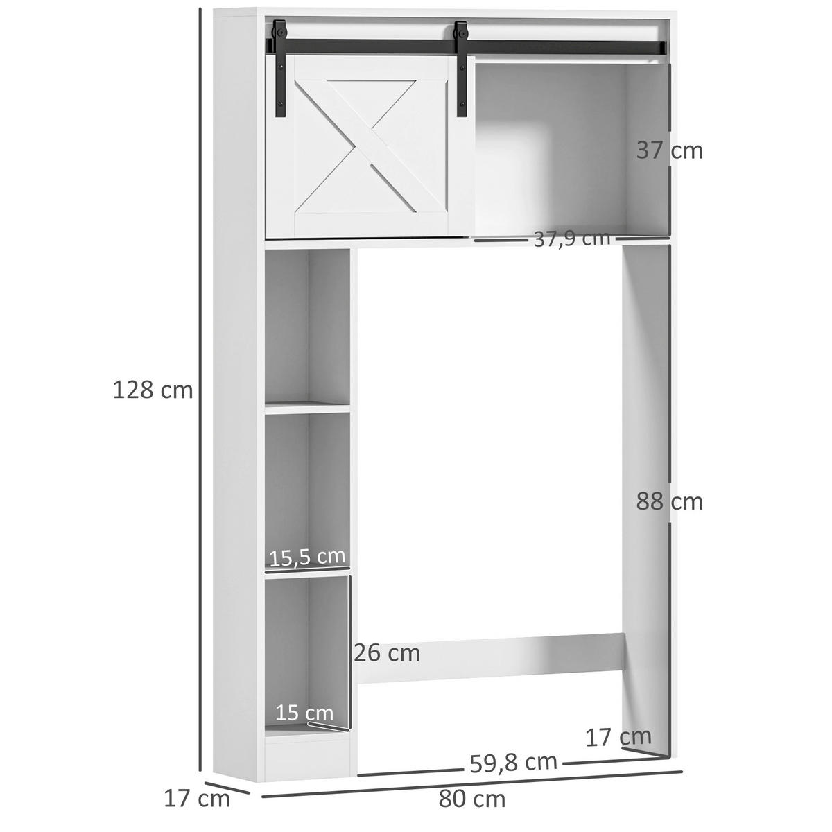 HÄNGESCHRANK Weiß 1 Stück - Weiß, Kunststoff (80/128/17cm) - GiPP