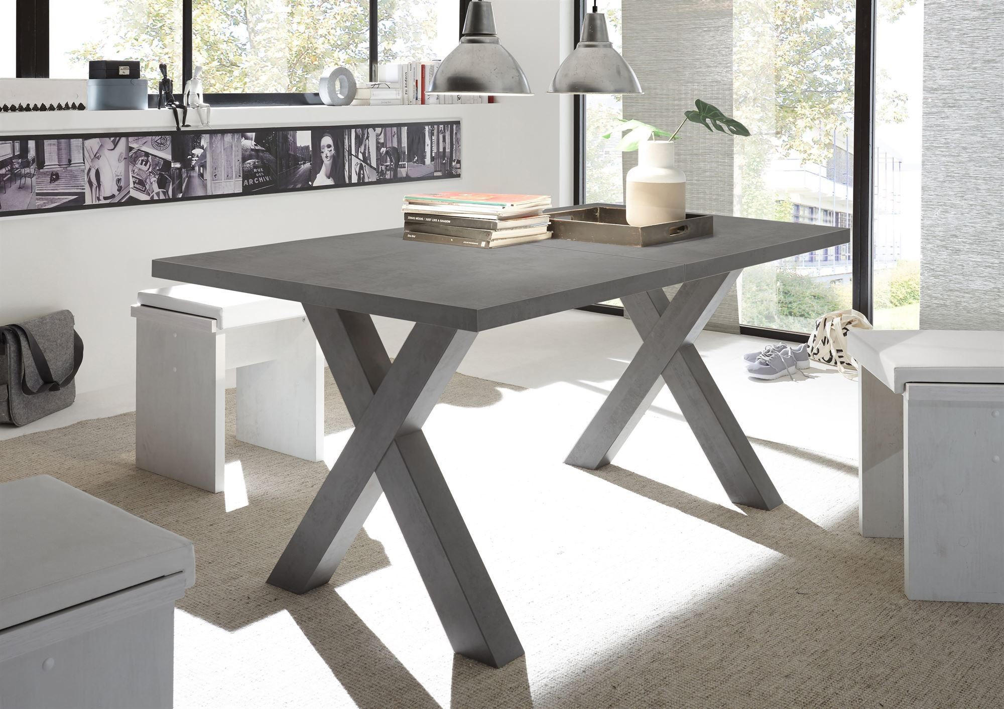 ESSTISCH ausziehbar Eike 3 160 x 90 x 75 Esszimmertisch Graphit - Grau, Holz (160/90/75cm) - 58aufmkessel