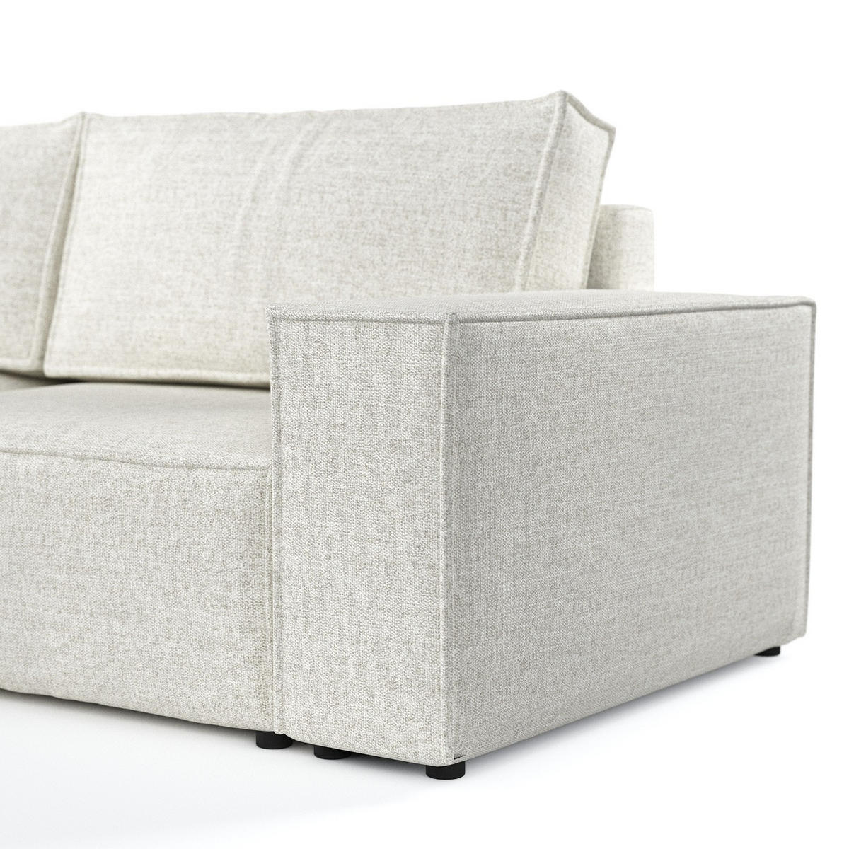 ROHOVÁ SEDAČKA CAVO, textil, Světle béžová - černá/béžová, dřevo/kompozitní dřevo (255/148cm) - AltaBeds