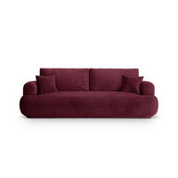 SOFA ausklappbar mit Bettkasten Ella aus strukturiertem Stoff burgundfarben 3 Sitzplätze - Bordeaux, Textil (108/94/271cm) - Micadoni