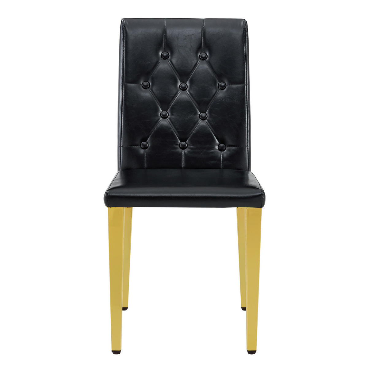 ESSZIMMERSTÜHLE 4er-Set 89 cm PU-Leder Schwarz mit goldfarbenen Metallbeinen - Schwarz, Metall (46/89/42cm) - Meubliv
