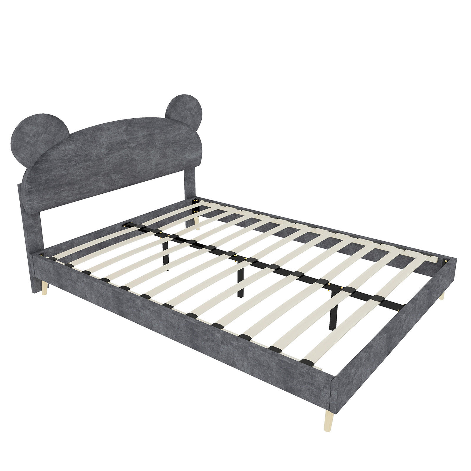 KINDERBETT 140/200 cm DE-32976 mit Matratze Grau - Grau, Metall (140/200cm) - ComfortXL