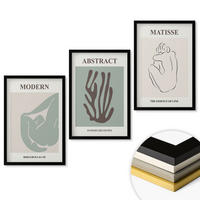 WANDBILDER 3er-Set - 40x60 cm Schwarzer Rahmen - Matisses stilvolle abstrakte Gemälde - Schwarz, Kunststoff (40/60cm) - ArtPrintCave