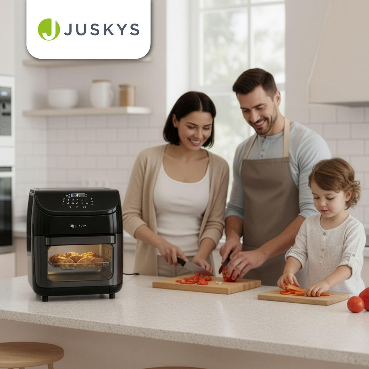 HEISSLUFTFRITTEUSE 12 L - Schwarz, Kunststoff (32/38/34cm) - Juskys