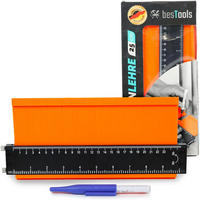 KONTURENLEHRE 25 cm - Orange, Kunststoff (29/14/2cm) - bestTools