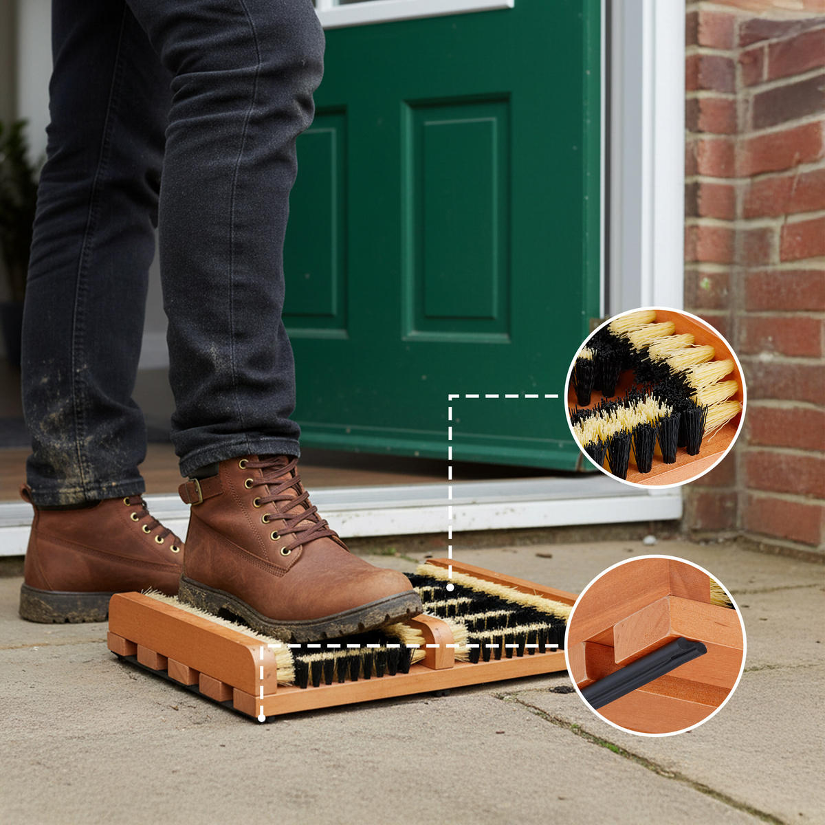 ČISTIČ obuvi - různobarevná, dřevo/plast (36/5.5/26cm) - Relaxdays